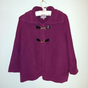 Clip-front knit cardigan